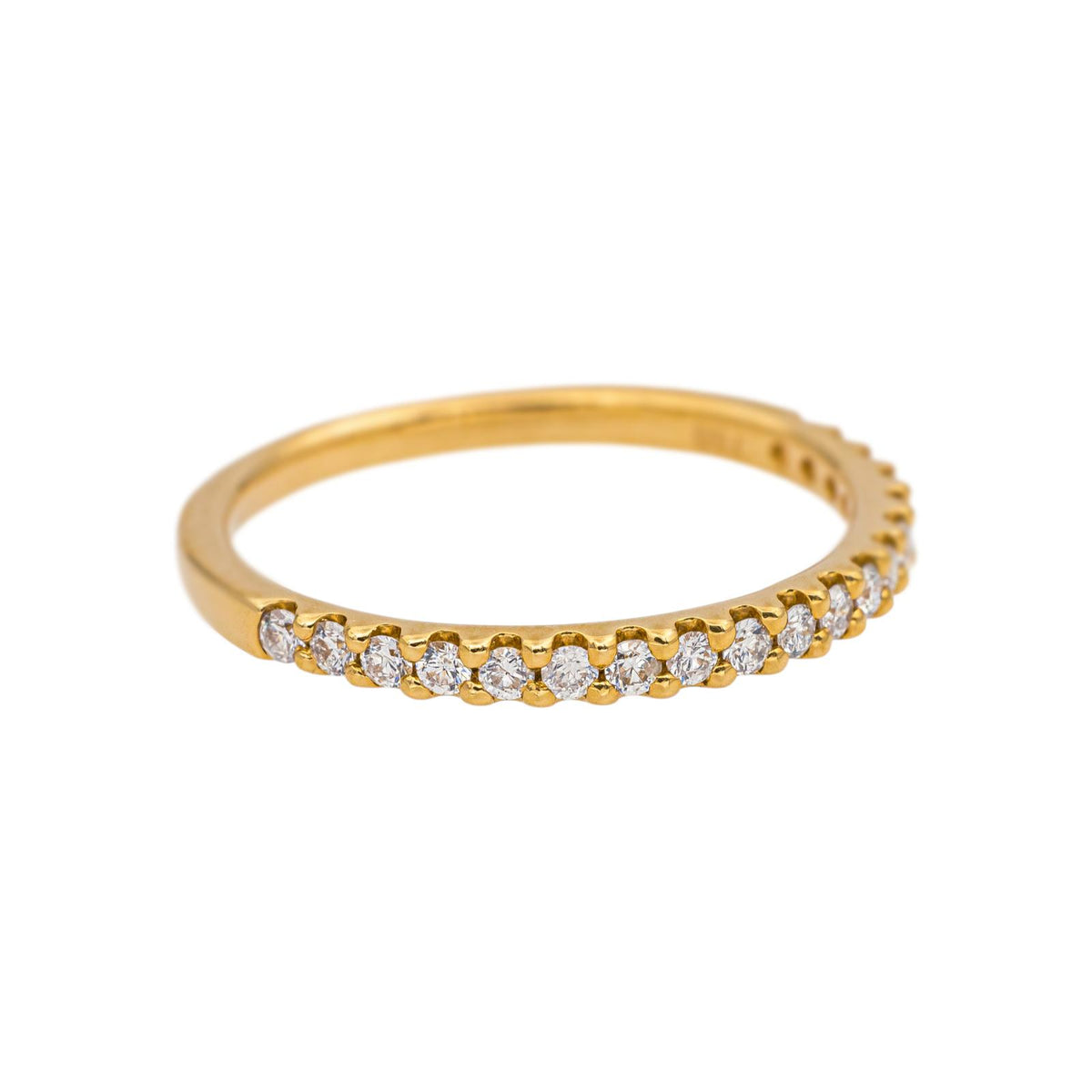 Half wedding band ring Yellow gold Diamond