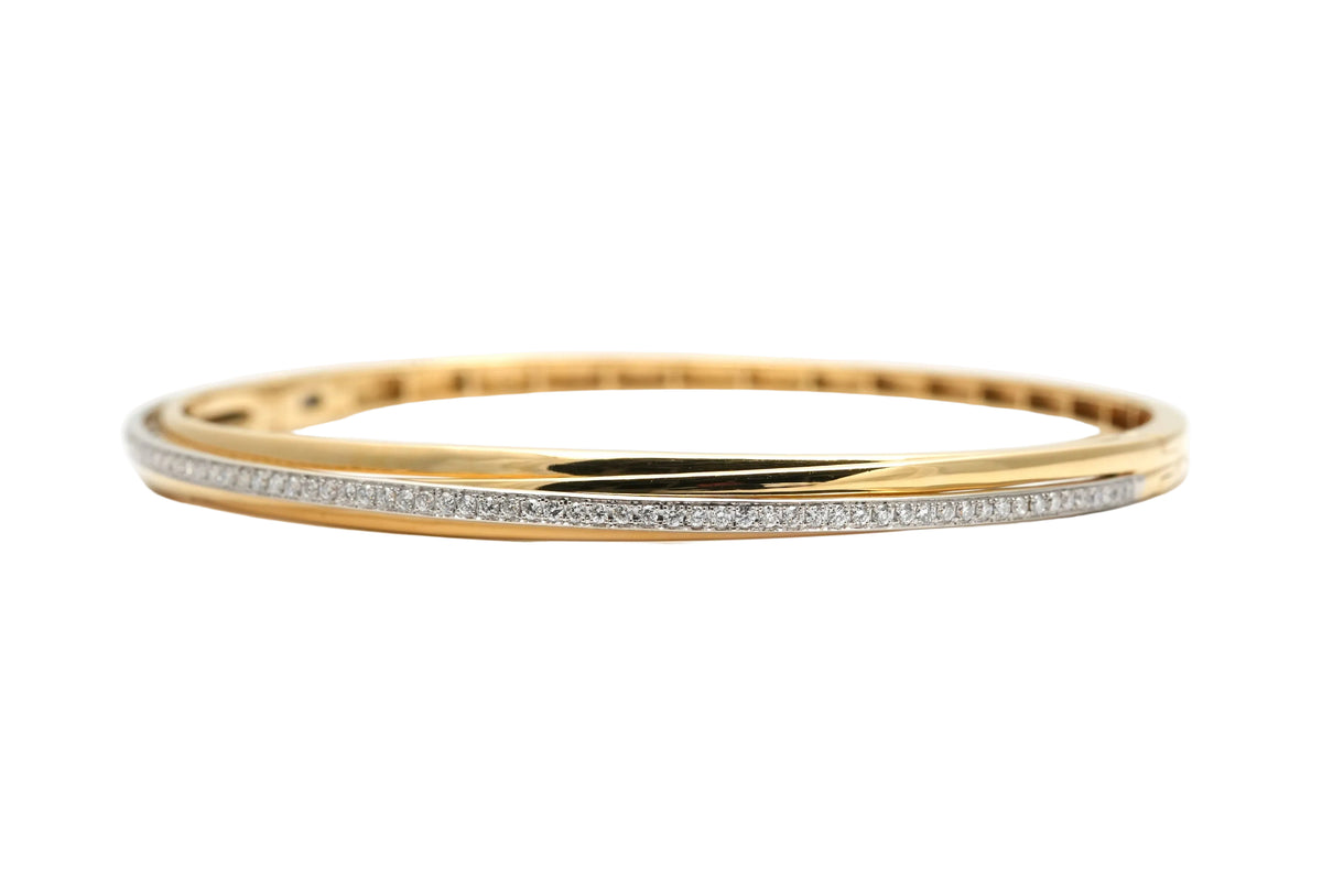 Yellow Gold and Diamond Bangle Bracelet