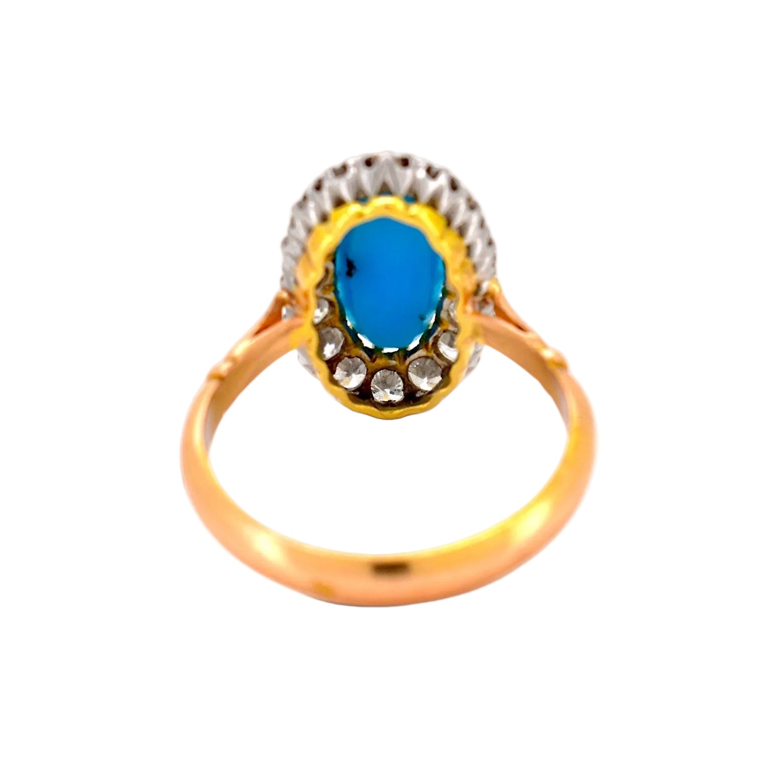 "Entourage" Ring in Yellow Gold, Turquoise, and Diamonds