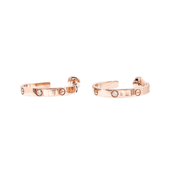 Boucles d'oreilles Cartier, "Love", or rose et diamants.