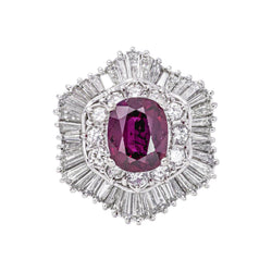 Bague Pompadour Platine Rubis