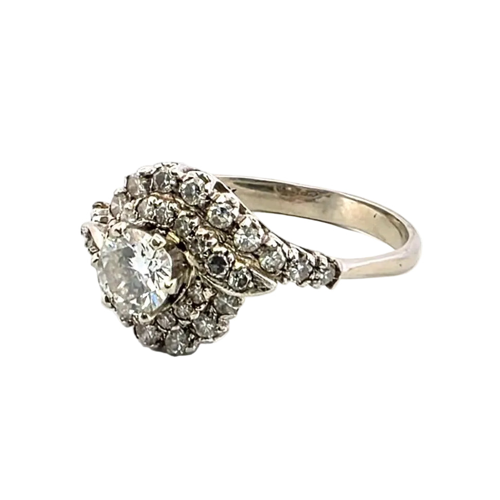 Bague en or blanc et diamants