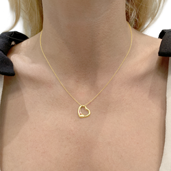 TIFFANY & CO X ELSA PERETTI "Open Heart" Pendant Necklace in yellow gold and rubies