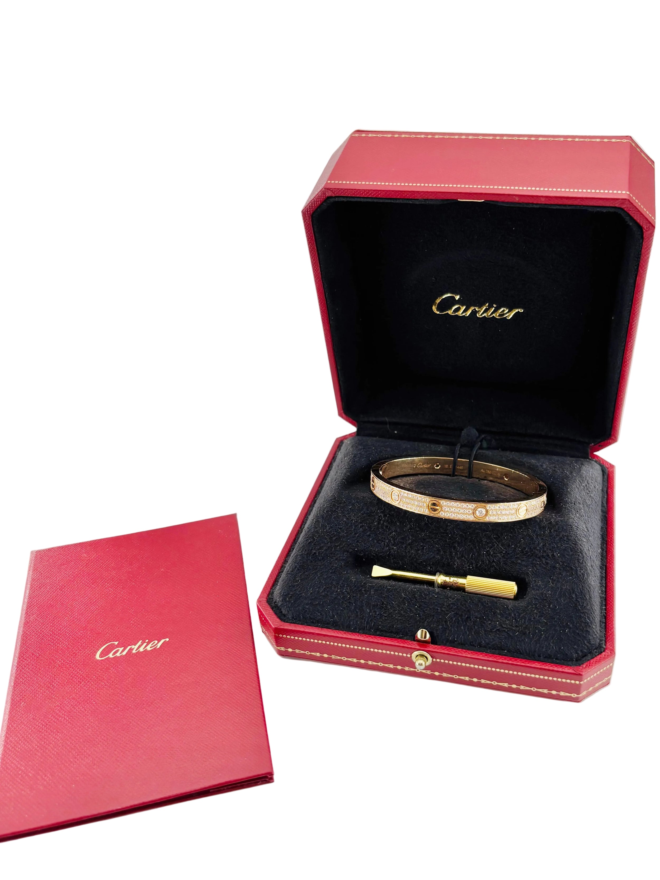 CARTIER "Love" Bracelet set with rose gold and diamonds