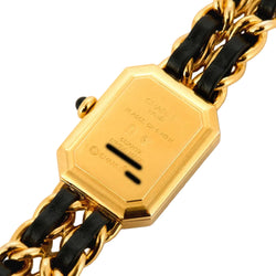CHANEL "Première" gold-plated and leather watch