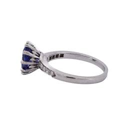 Solitaire Ring in White gold, Tanzanite and Diamonds