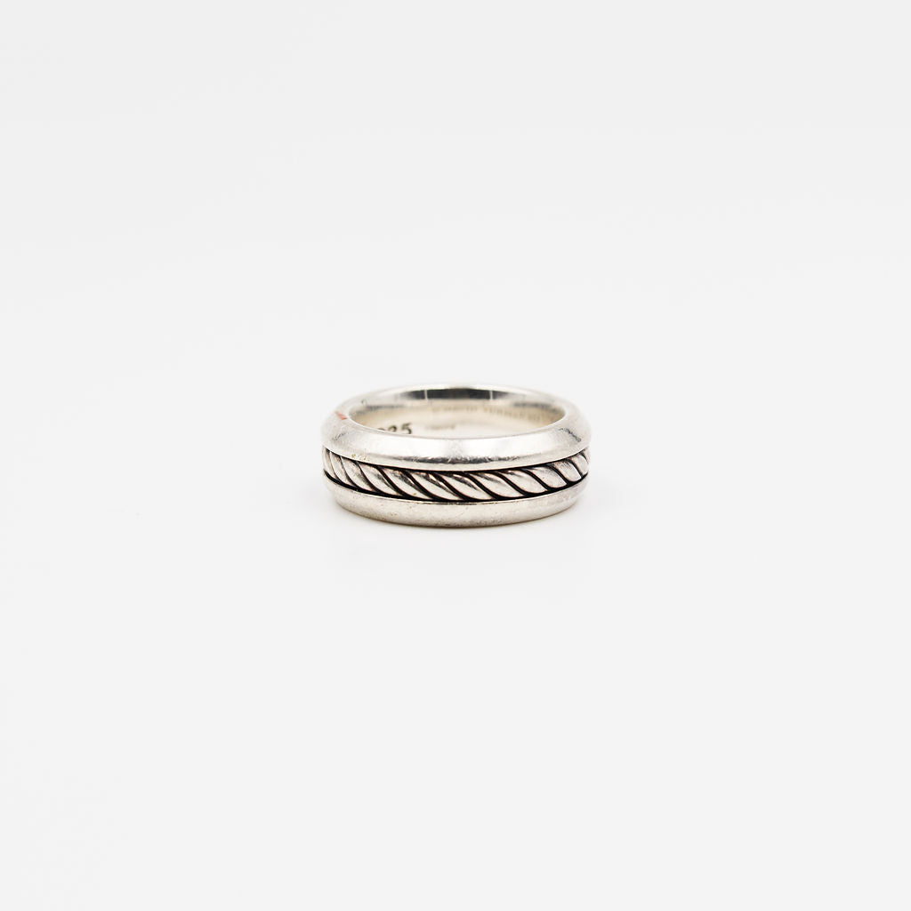DAVID YURMAN "Cable Inlay" Silver Bangle Ring
