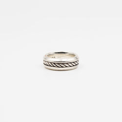 DAVID YURMAN "Cable Inlay" Silver Bangle Ring