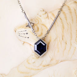 White Gold and Sapphire Pendant Necklace