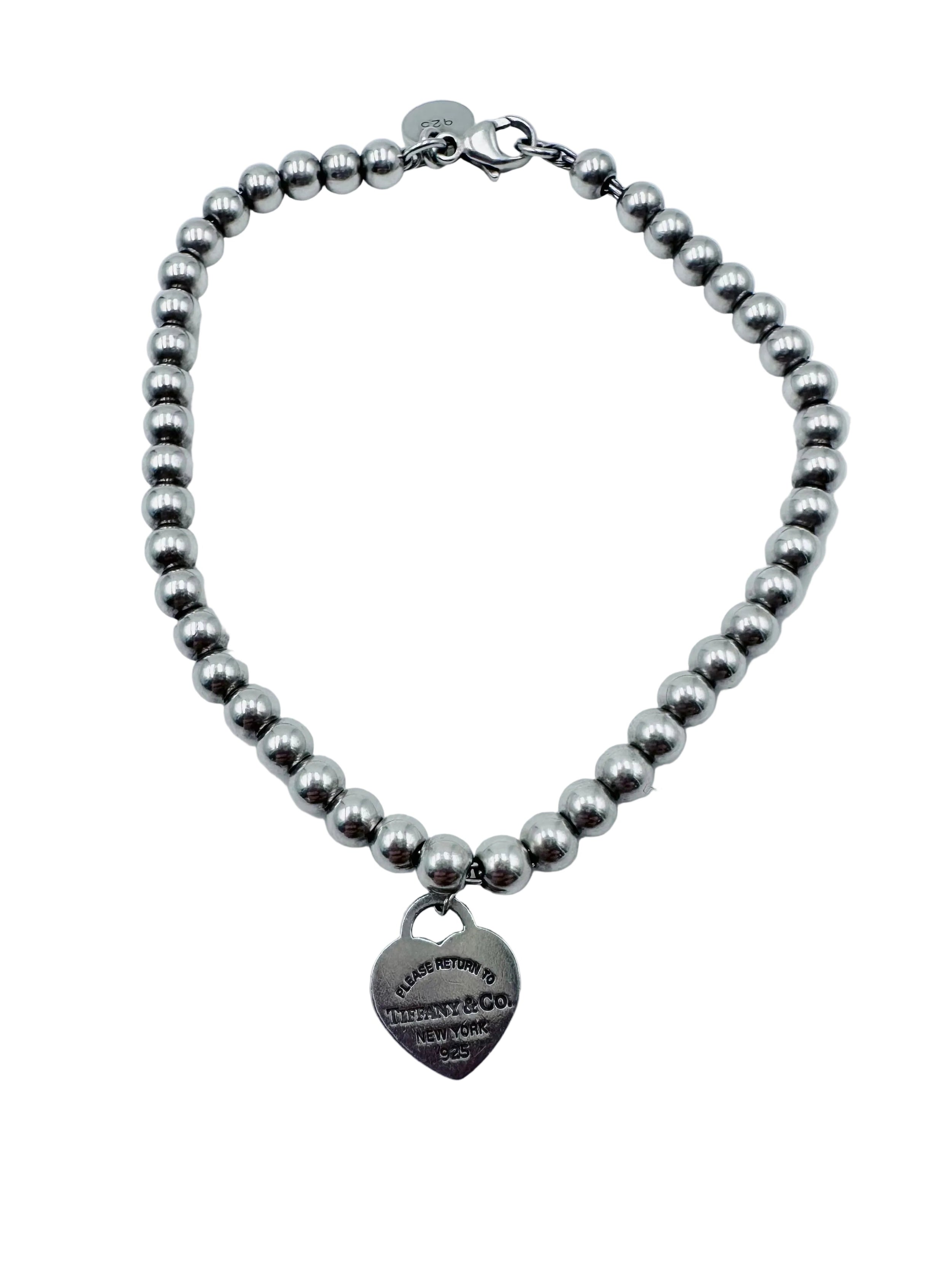 TIFFANY & CO. "Return to Tiffany" Silver and Enamel Pearl Bracelet