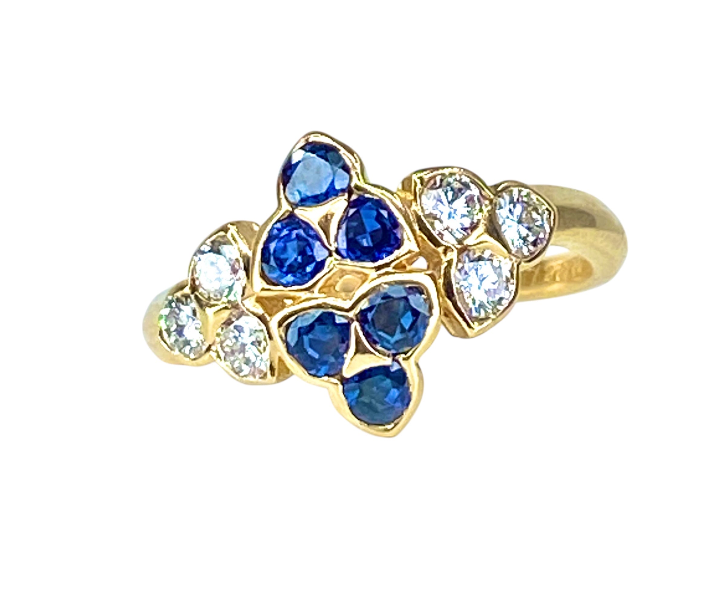 Bague Mauboussin en or jaune 18 carats en saphirs et diamants