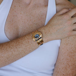 Rose Gold and Agate Bangle Bracelet
