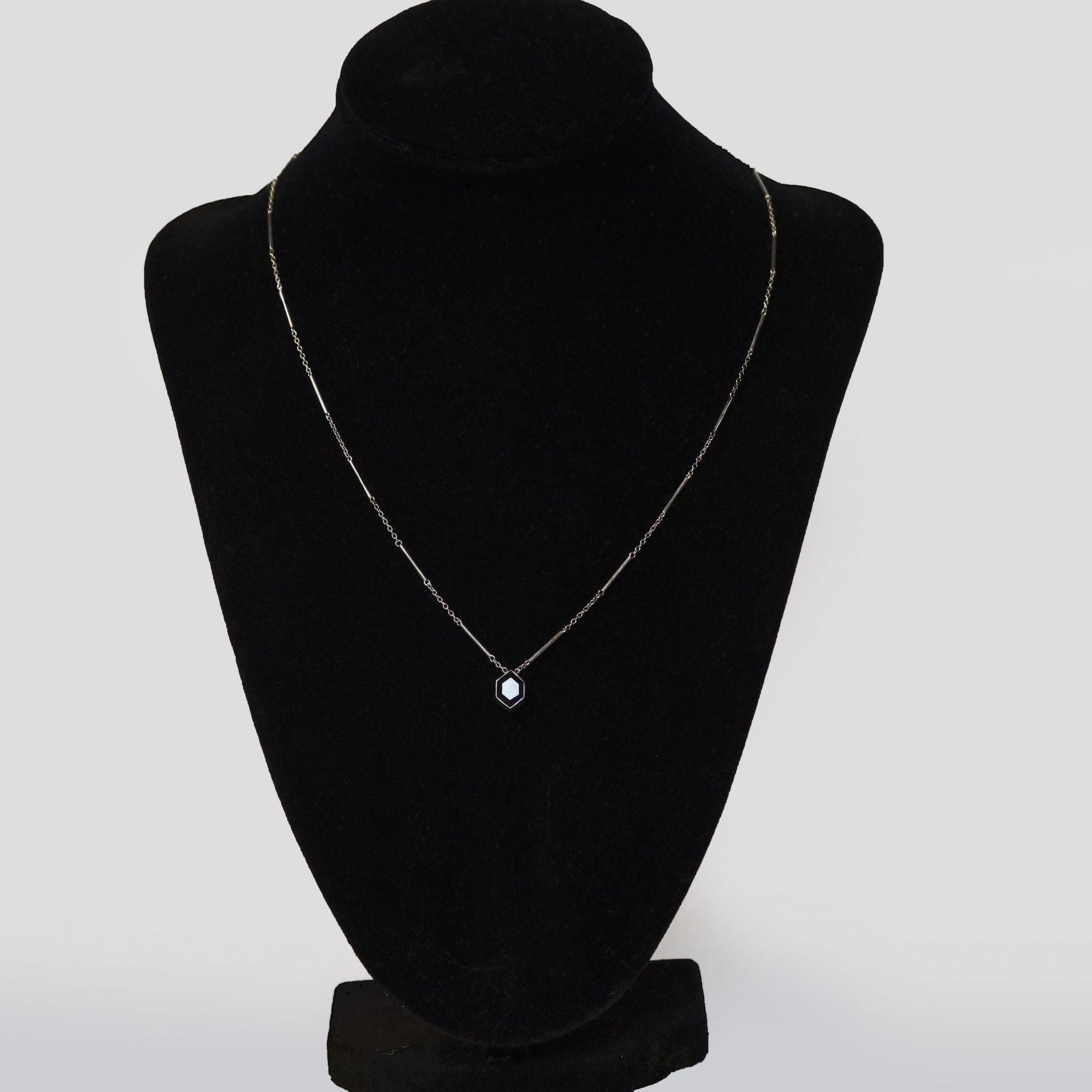 White Gold and Sapphire Pendant Necklace