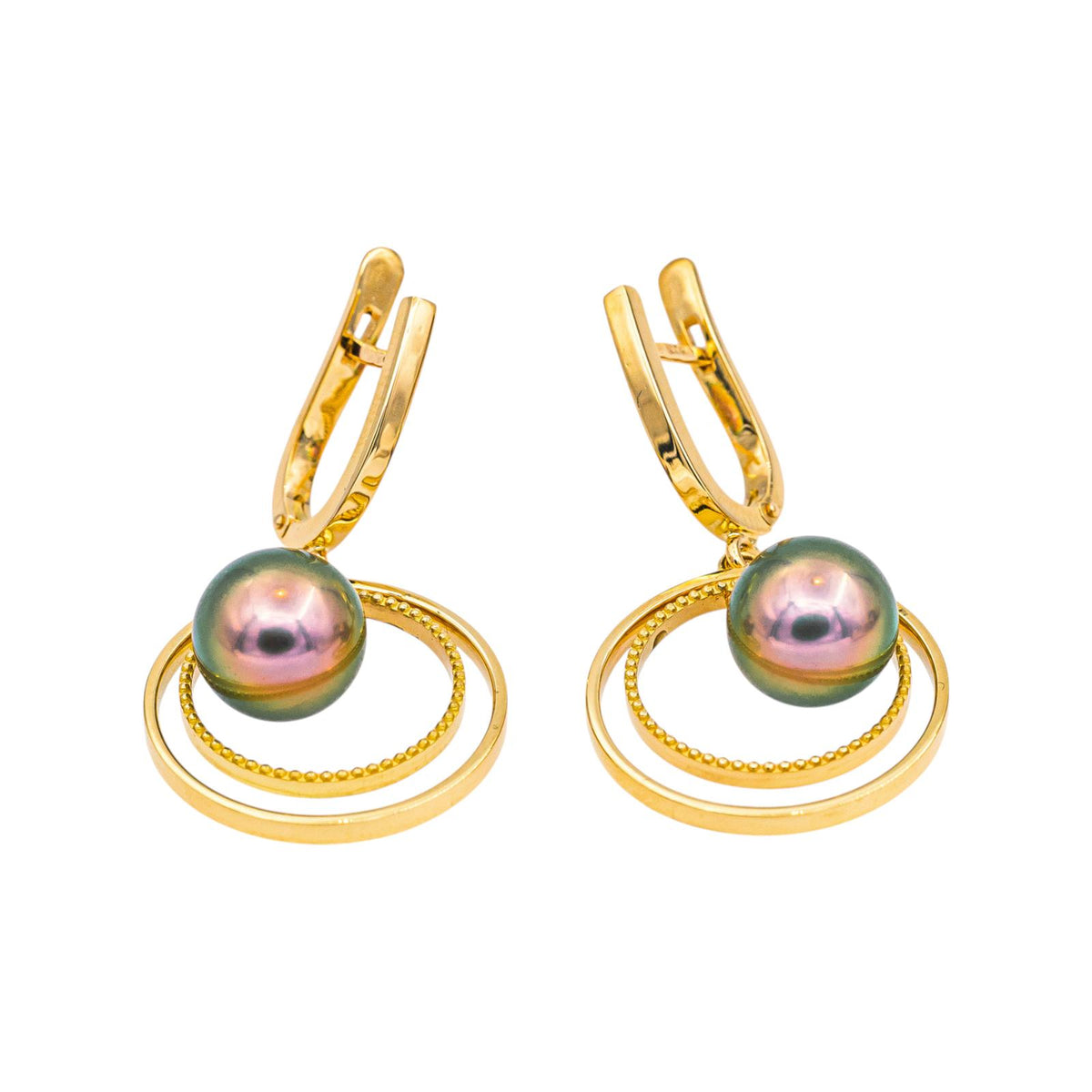 Boucles d'oreilles  Or jaune  Perle