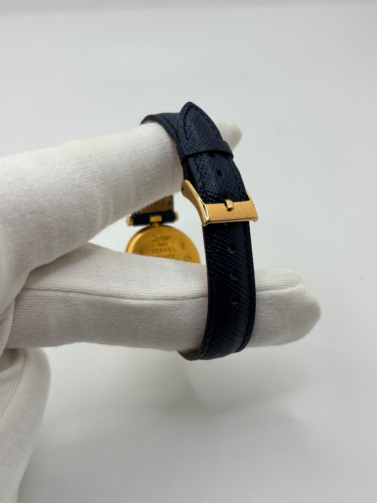 CARTIER "Must Vendôme" PM Watch in Vermeil and leather