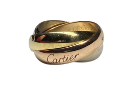 CARTIER "Trinity" GM Wedding Band in white gold, yellow gold, and rose gold