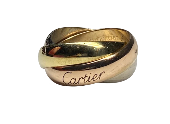 CARTIER "Trinity" GM Wedding Band in white gold, yellow gold, and rose gold