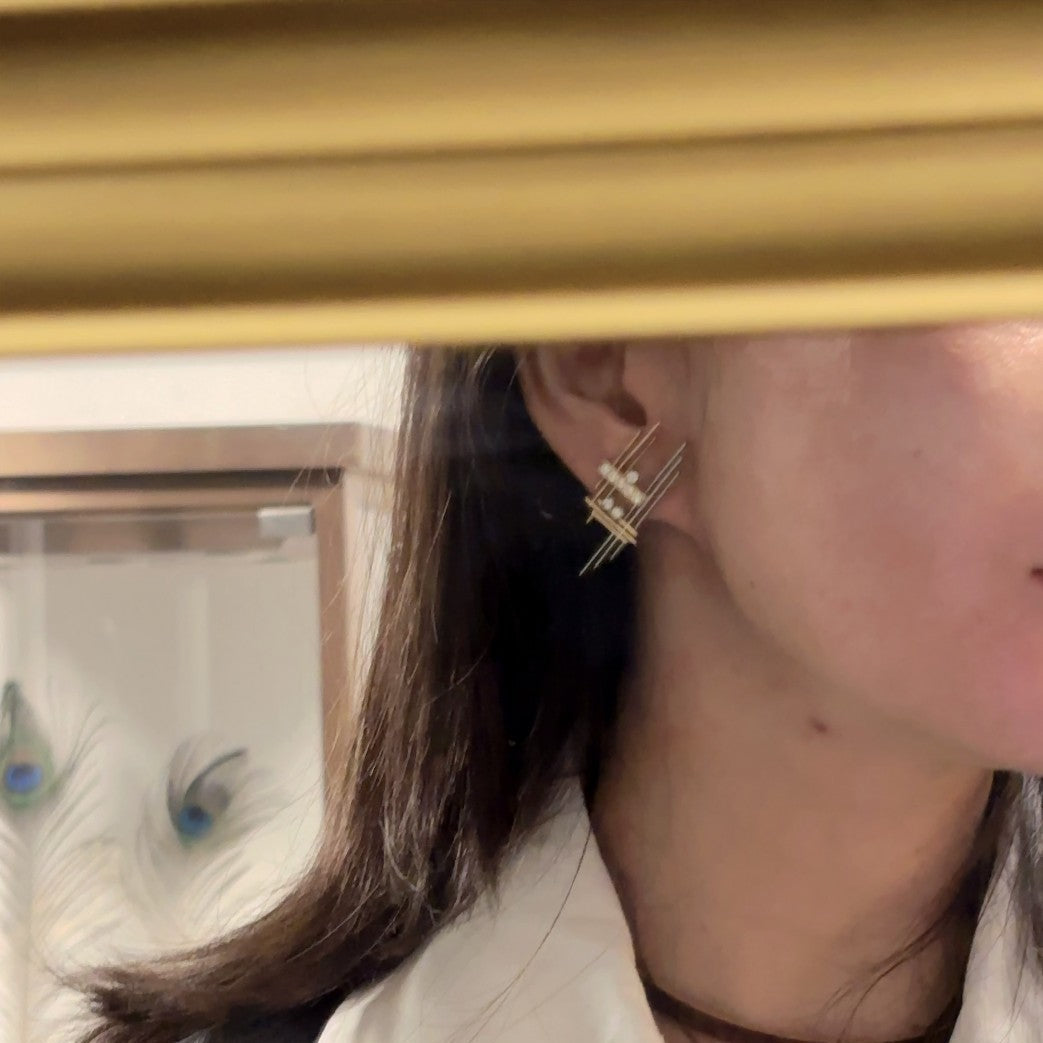 Clips WOLFERS earrings in yellow gold, platinum and diamonds