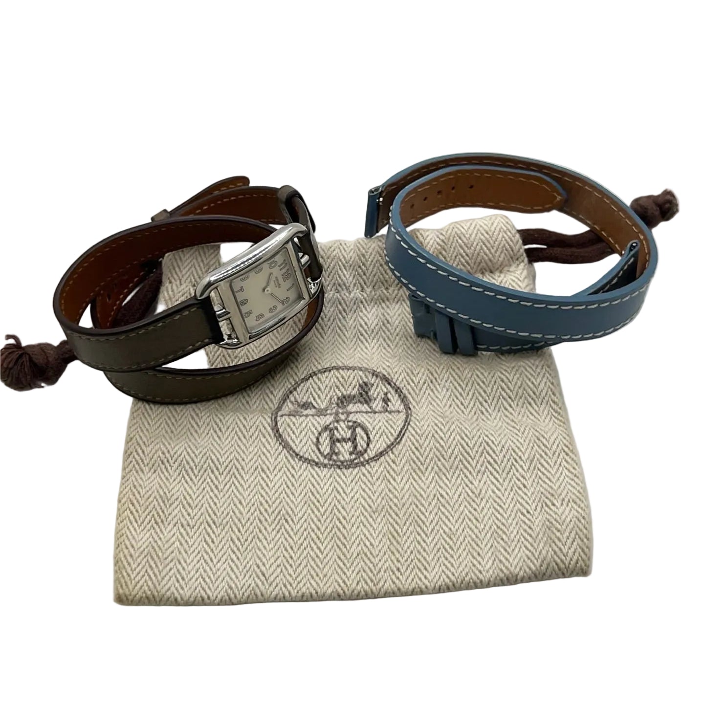 HERMÈS "Cape Cod" PM Watch in Steel and Leather
