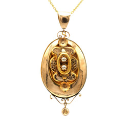 Yellow Gold and Pearl Pendant
