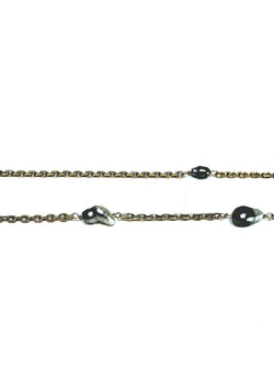Rose gold long necklace with Tahitian pearls.
