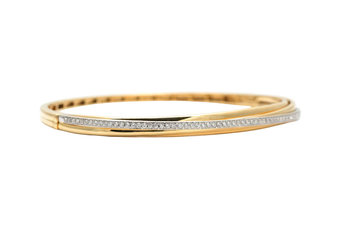 Yellow Gold and Diamond Bangle Bracelet