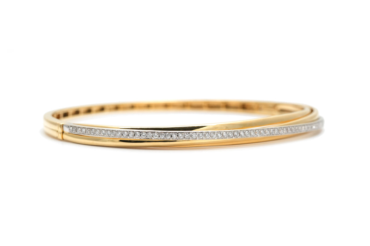 Yellow Gold and Diamond Bangle Bracelet
