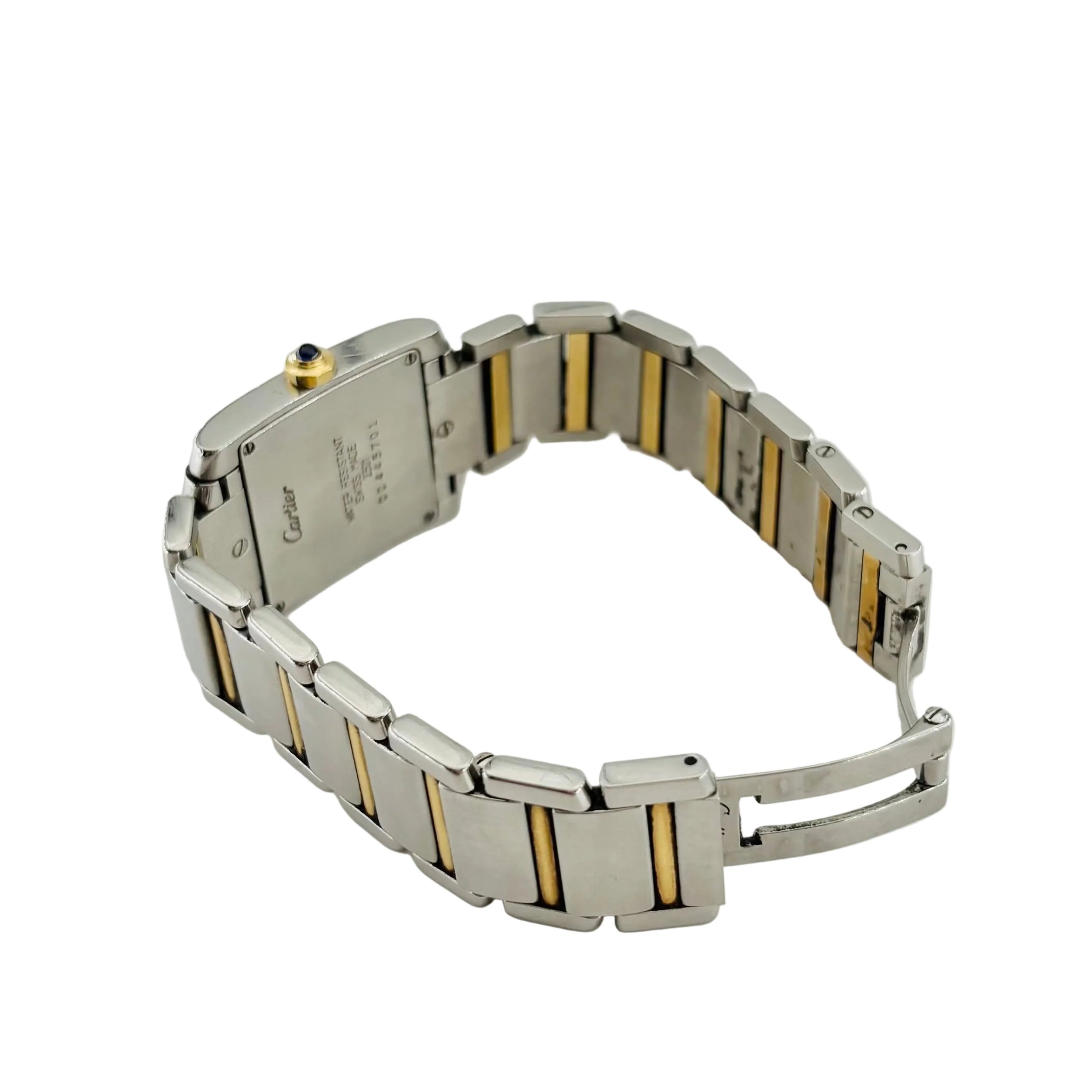 CARTIER "Tank Française" watch in yellow gold and stainless steel
