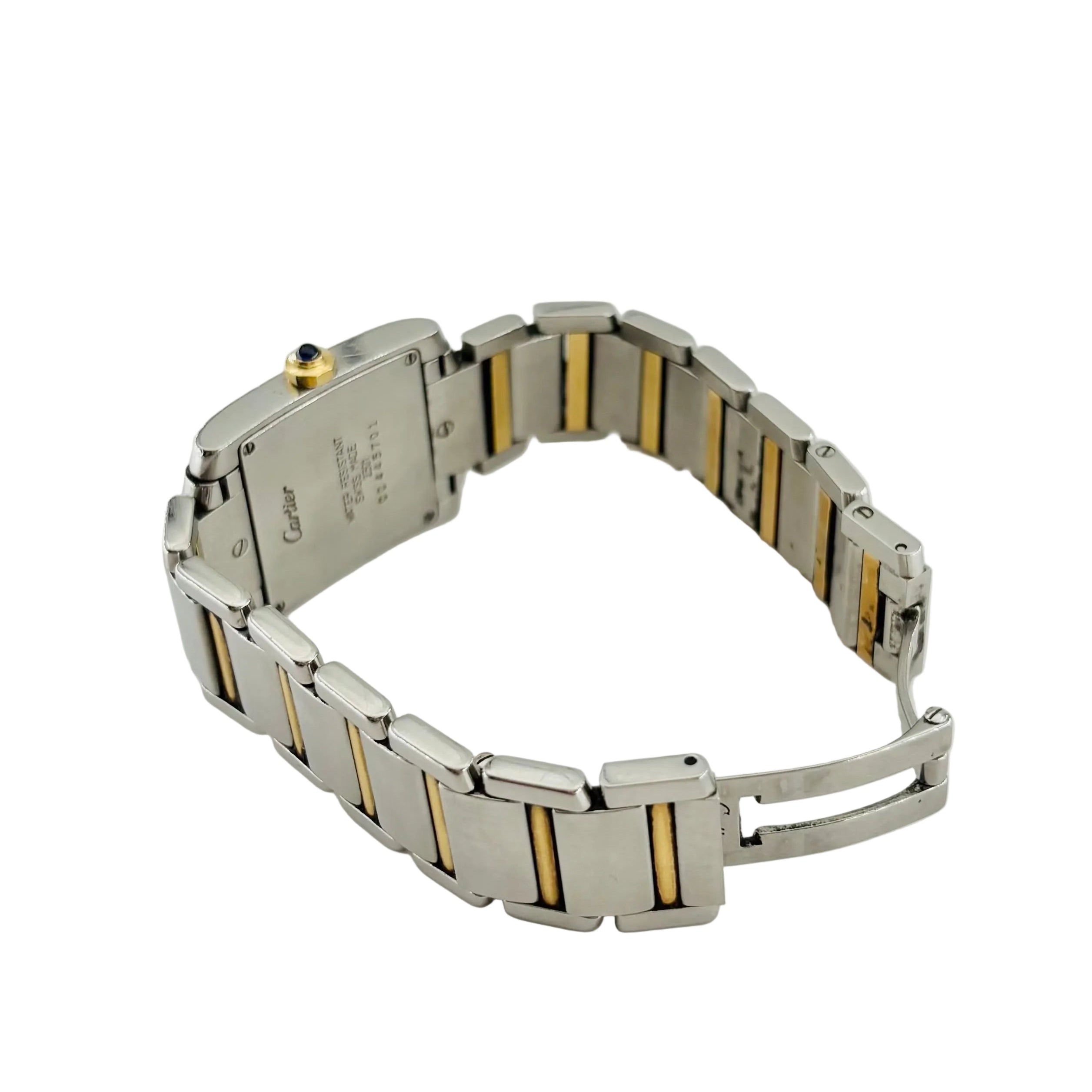 CARTIER "Tank Française" watch in yellow gold and stainless steel