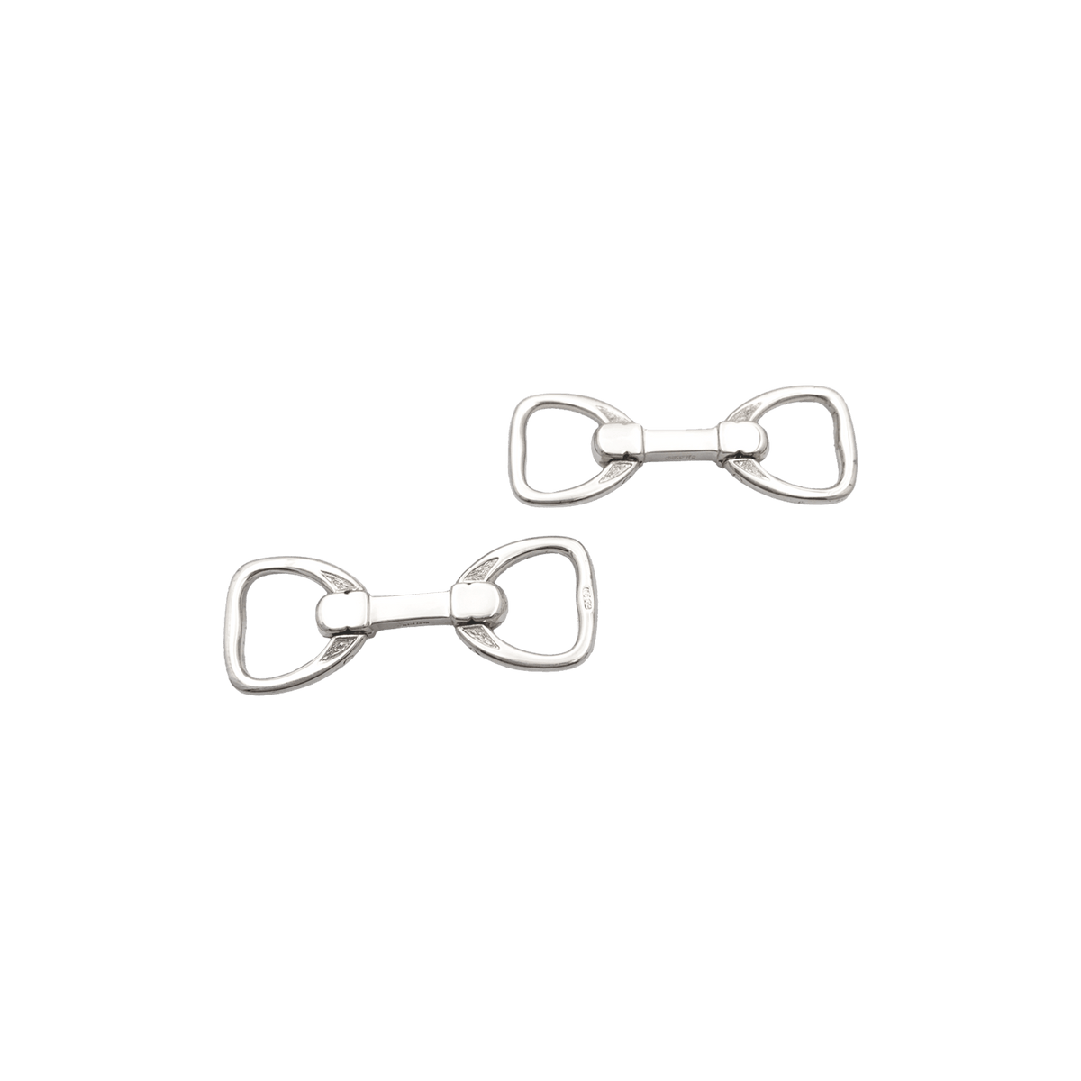 HERMÈS "Étrier" silver cufflinks