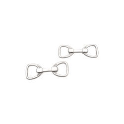 HERMÈS "Étrier" silver cufflinks