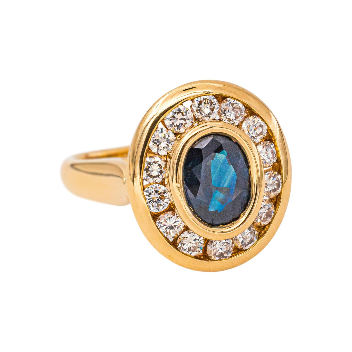 Pompadour Ring in Yellow gold with Sapphire