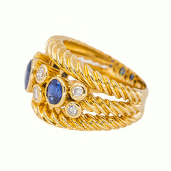 Yellow gold Sapphire Ring