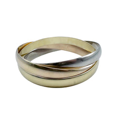 Bangle in yellow gold, white gold, and rose gold