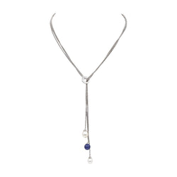 Collier Négligé Or blanc Perles