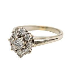 "Entourage" Ring in White Gold and Diamonds
