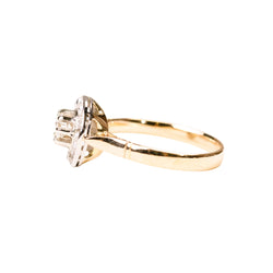 Entourage Ring in yellow gold, Platinum, and Diamonds