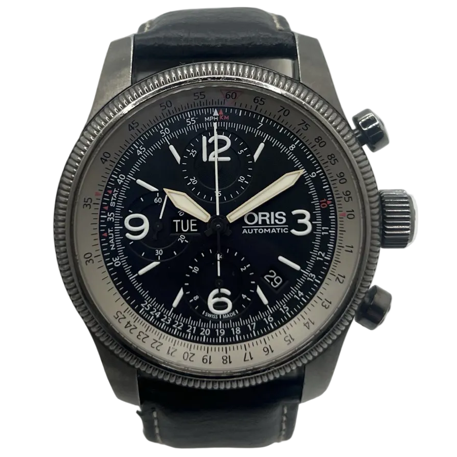 ORIS "Big Crown X1 Calculator" Watch in Steel and Leather