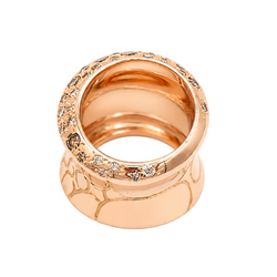 POMELLATO "Cocco" Headband Ring in Rose gold and Diamonds