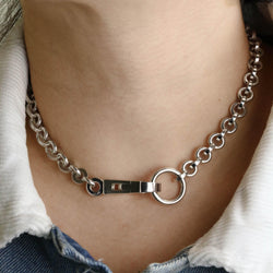 HERMÈS "Voltige" Silver Choker Necklace