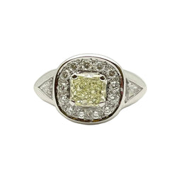 White Gold Signet Ring with Diamonds