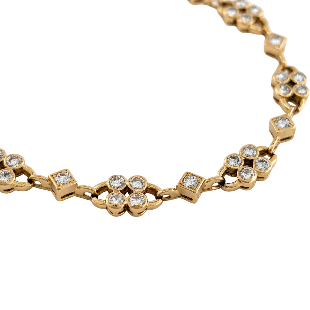 "Ligne" Bracelet in Yellow Gold and Diamonds