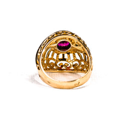 Dôme Ring in Rose Gold, Platinum, and Rubies
