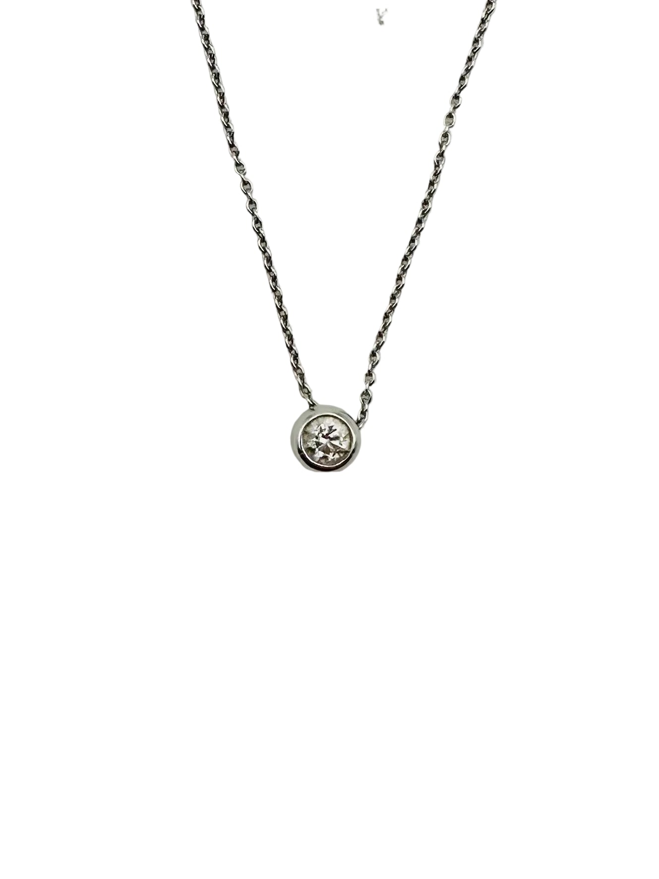 Necklace GAREL pendant in white gold and diamond