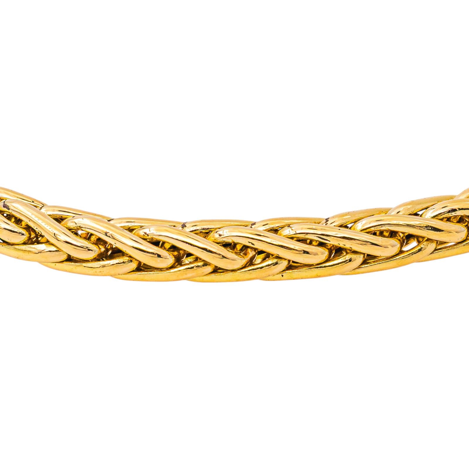 Yellow Gold Palm Leaf Link Bracelet