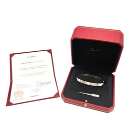 CARTIER "Love" Bangle Bracelet in White Gold
