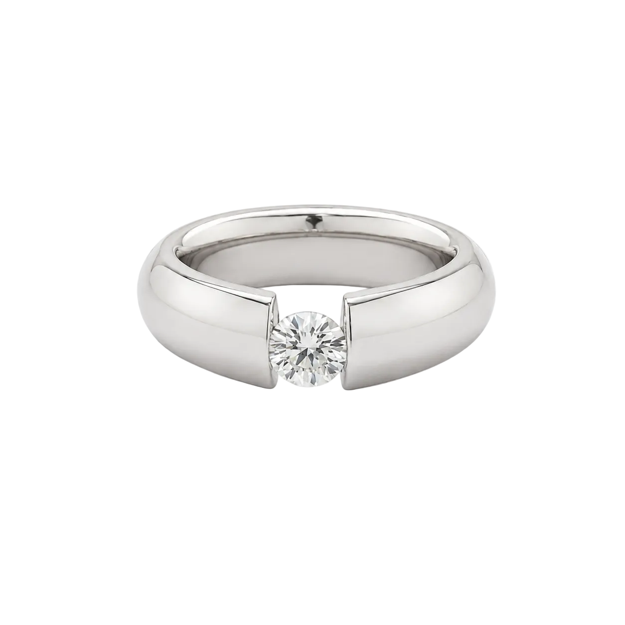 White Gold Solitaire Ring with Diamond