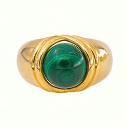 Yellow Gold Dome Tiger's Eye Ring