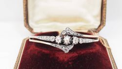 Rose Gold, Silver, and Diamond Bangle Bracelet