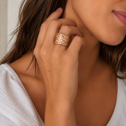 POMELLATO "Cocco" Headband Ring in Rose gold and Diamonds